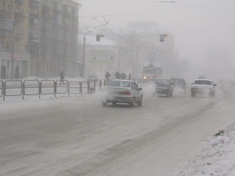 Фото Мороз и транспорт в Челябинске