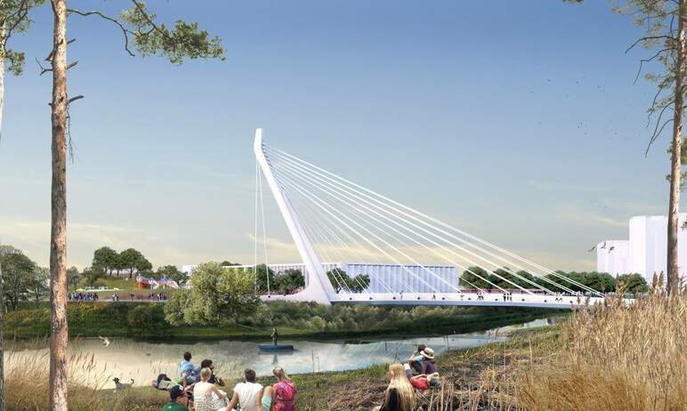 В Челябинске в районе висячего моста, который будет возведен к сентябрю 2023-го года и станет под