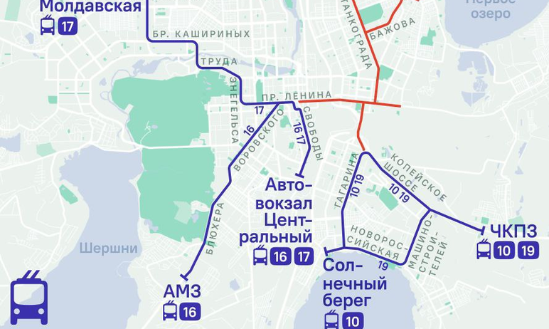 Челябинские троллейбусы №10, №16, №17 и №19 продолжат следовать по измененным маршрутам.

