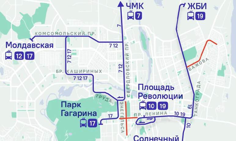 В Челябинске в предстоящие выходные дни изменятся маршруты движения пяти троллейбусов: №7, №10, №