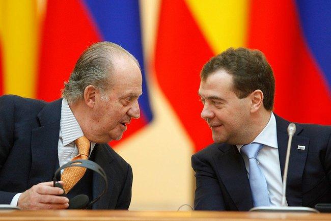 Фото Дмитрий Медведев и Король Испании Хуан Карлос I - о бизнесе, газе и нефти