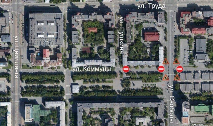Фото Движение транспорта на участке улицы Коммуны в Челябинске закрыли до конца июля