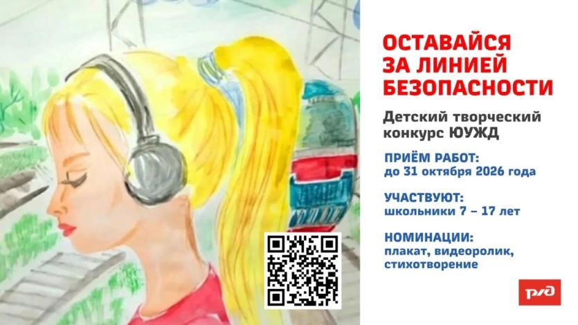 Фото ЮУЖД объявила конкурс детского творчества по безопасности на железной дороге 