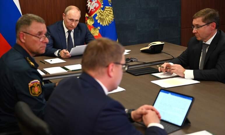 Фото Алексей Текслер доложил Владимиру Путину об оказании помощи пострадавшим