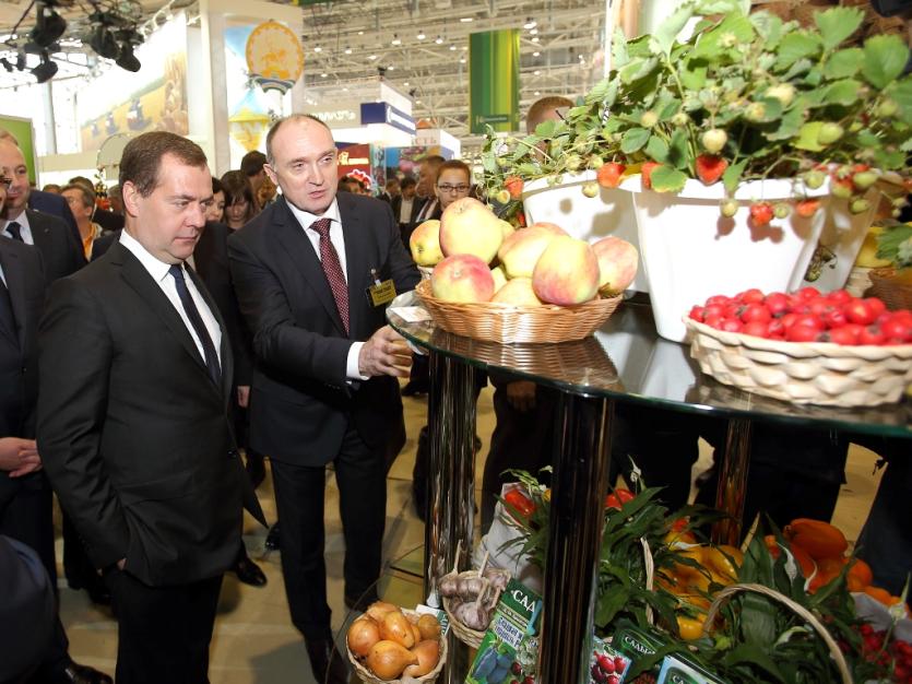 Фото Борис Дубровский продемонстрировал Дмитрию Медведеву достижения южноуральских аграриев