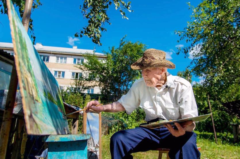 Фото Ветеран Великой Отечественной открывает в Челябинске персональную выставку картин