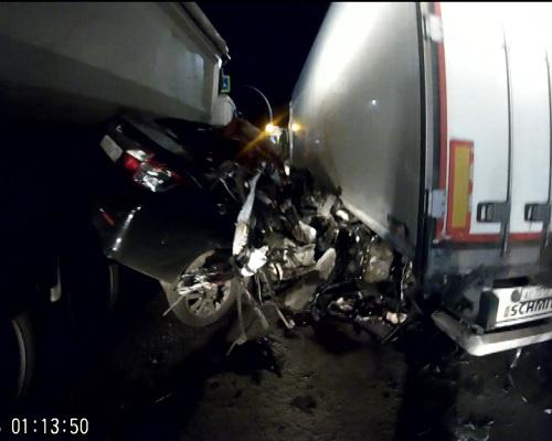Фото «Тойота» между фурами: в ДТП на трассе М-5 один человек погиб, трое пострадали