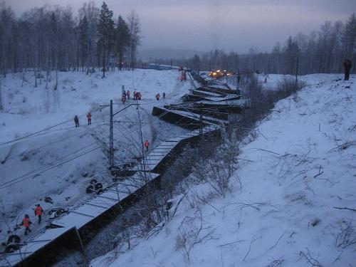 Фото В Челябинской области трём работникам ЮУЖД предъявлено обвинение в крушении 30 вагонов грузового поезда