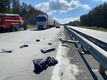 Фото На трассе М5 в Челябинской области опрокинулась легковушка, госпитализирован ребенок