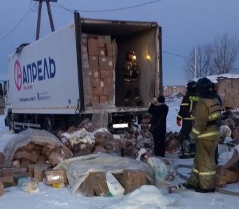 Фото Грузовик с лекарствами загорелся под Копейском: огонь повредил товары «Апреля»