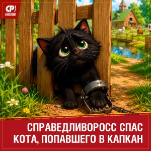 Фото Депутат от «Справедливой России» спас кота, попавшего в капкан