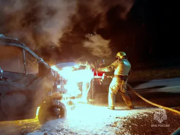 Фото В Верхнем Уфалее во время движения вспыхнула «ГАЗель»