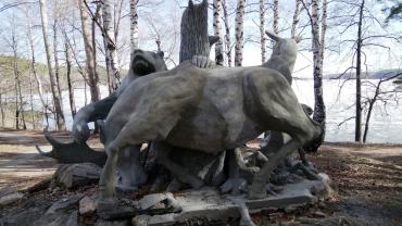Фото В Еловом вместо лосихи с лосенком появился медведь, раздирающий лося