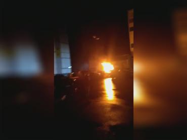 Фото В Чурилово дотла выгорела маршрутка