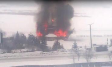 Фото В Златоусте сгорел дотла плавучий ресторан-корабль