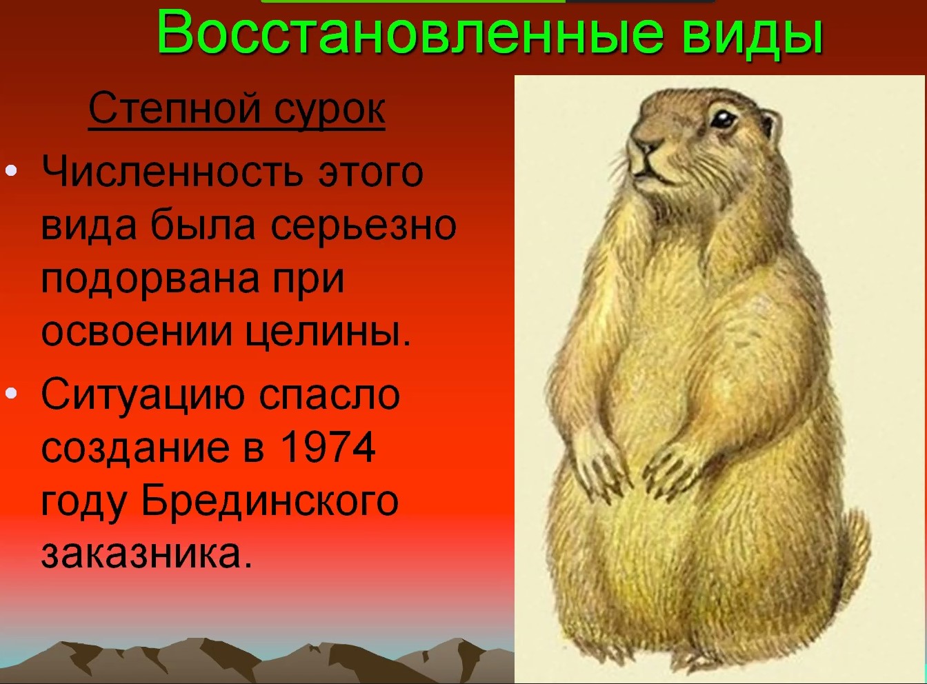 Вид восстановленный. Сообщение об исчезнувших видах животных и птиц Обществознание 7 класс. Какие виды млекопитающих есть в Челябинской области. Красная книга животных России которых почти не осталось. Давайте сохраним этот вид млекопитающих.