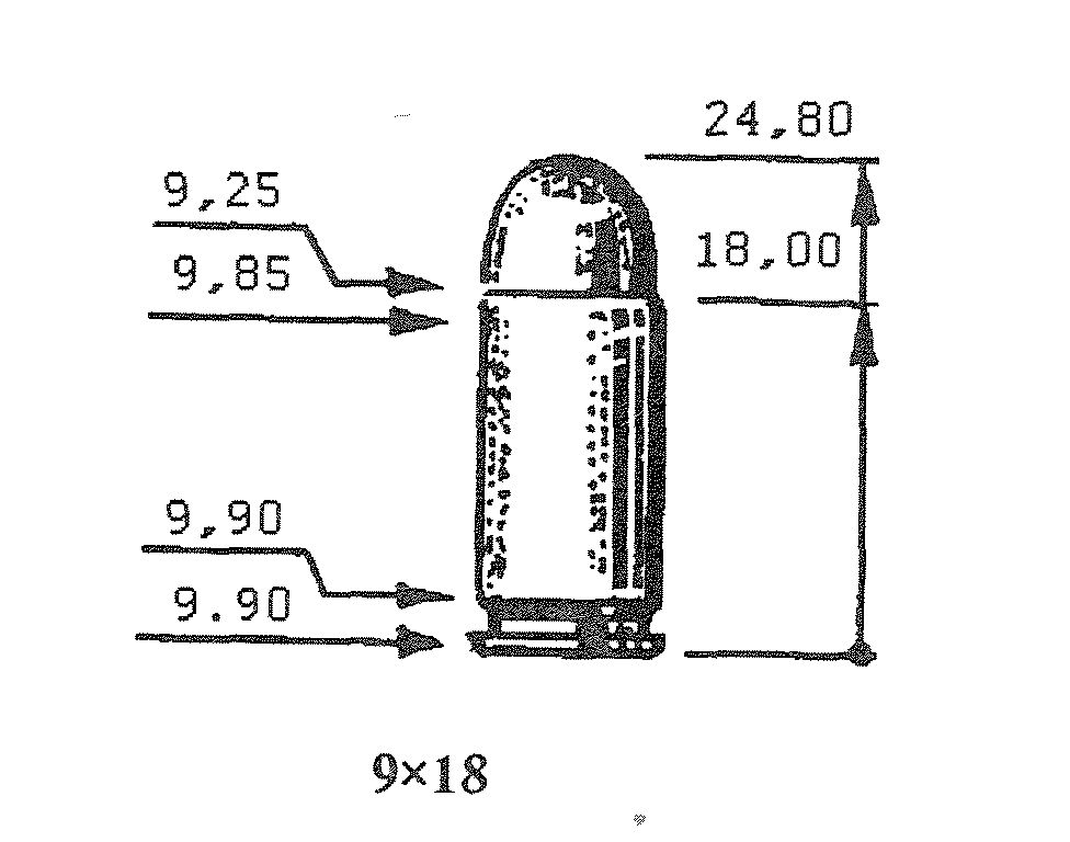 Чертеж патрона 9х18